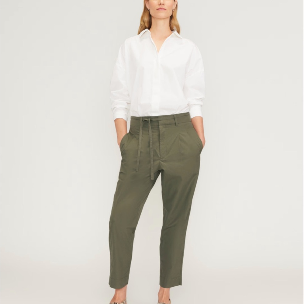 Everlane Poplin Pleated Taper Pant